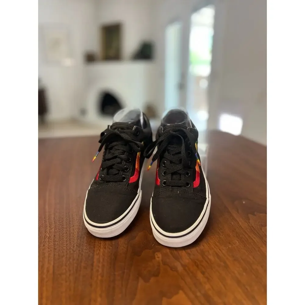 Vans Old Skool Pride Rainbow Black Suede Canvas VN0A4U3B0AN Sneakers M 5.5 / W 7